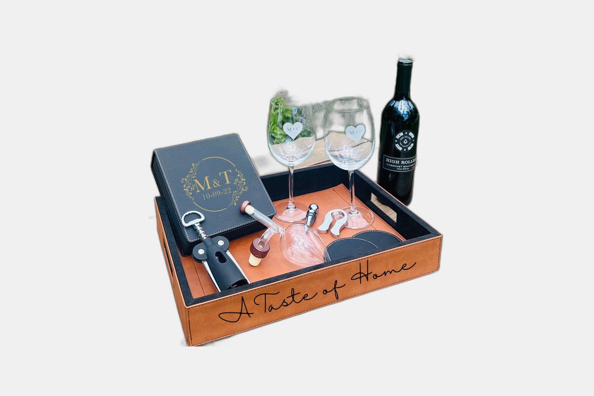 Anniversary Wine and Tray Set