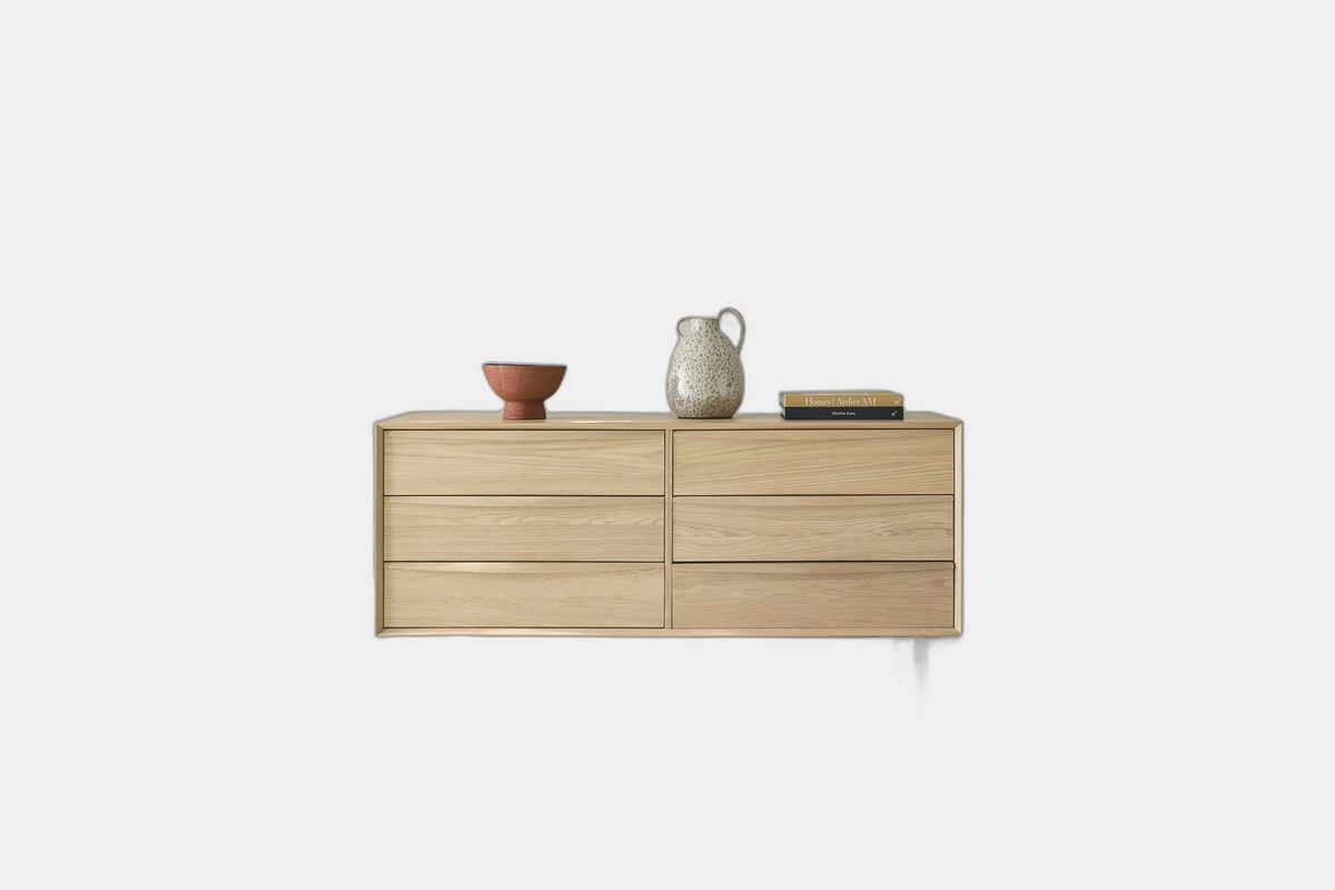 Article Lenia White Oak 6-Drawer Double Dresser