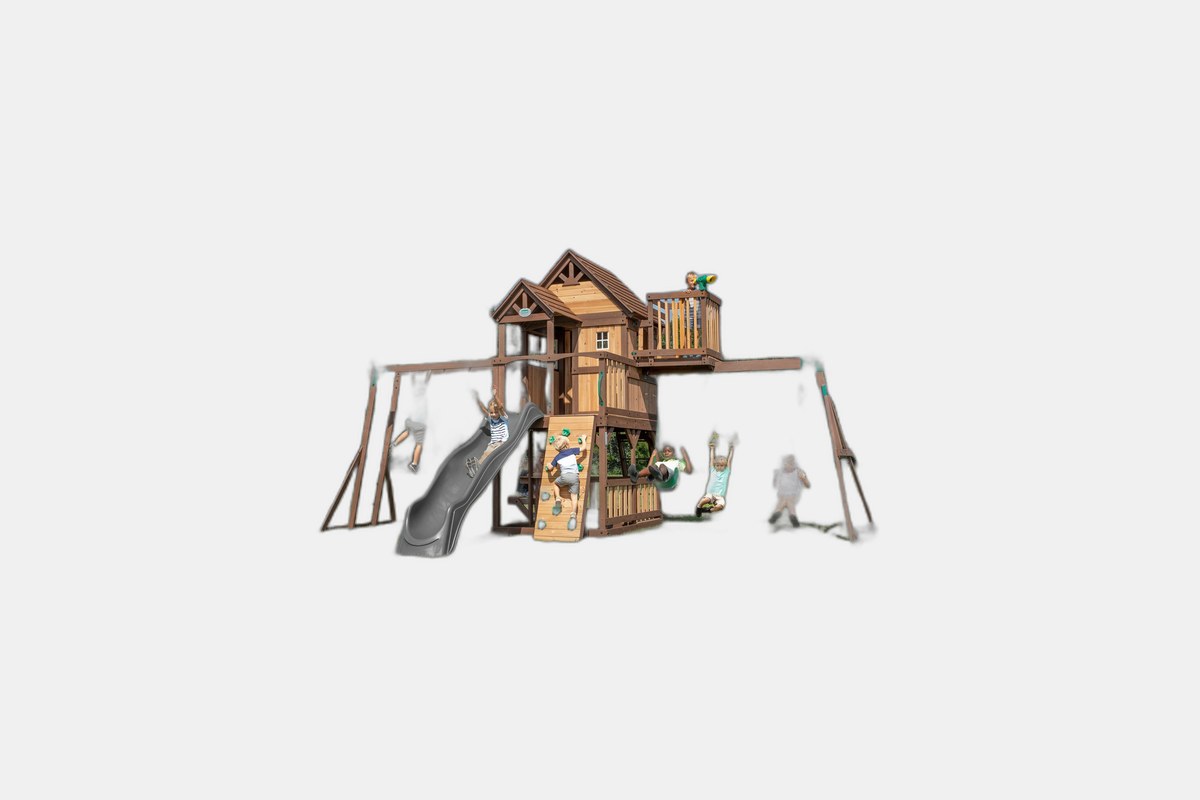 Backyard Discovery Skyfort II Cedar Wood Swing Set
