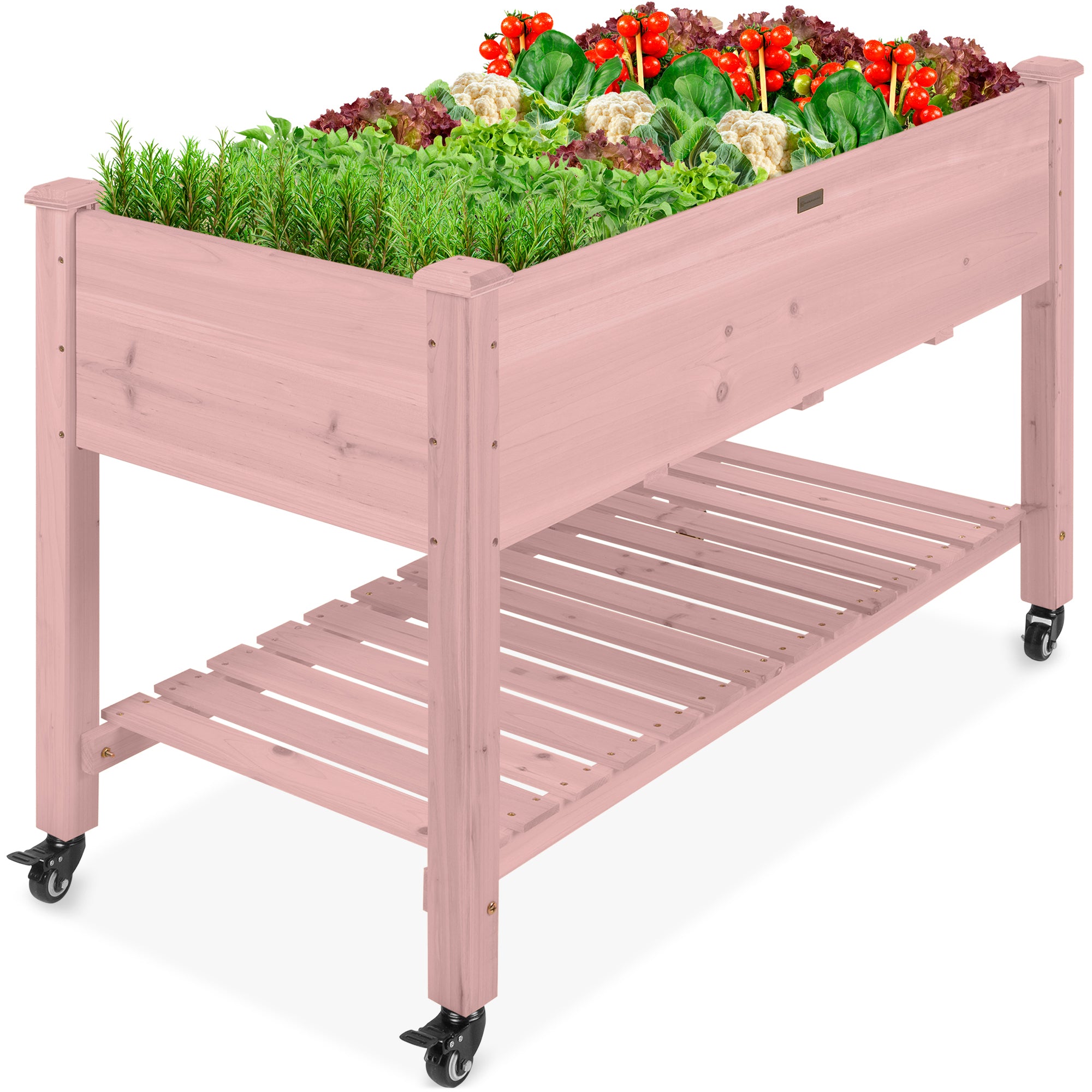 Best Choice 48x24x32-inch Mobile Wood Planter
