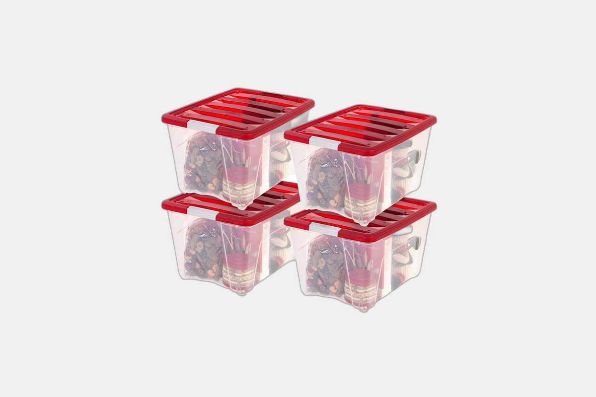 IRIS USA 54 Qt Stackable Holiday Storage Bin