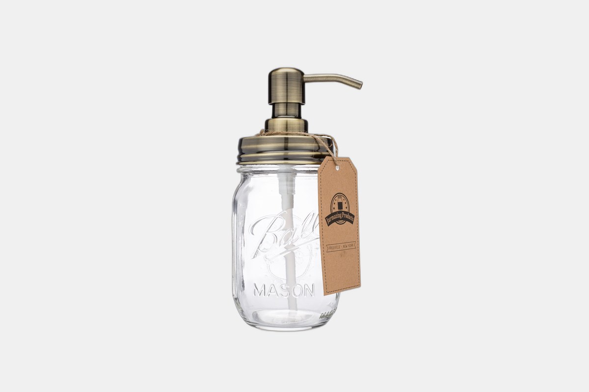 Jarmazing Products Farmhouse Mason Jar Soap Dispenser