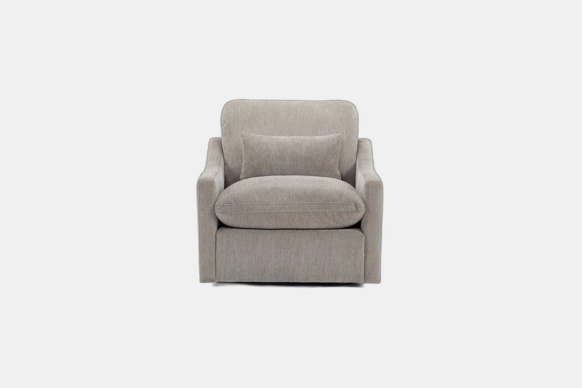Living Spaces Kennedy Mocha Swivel Chair