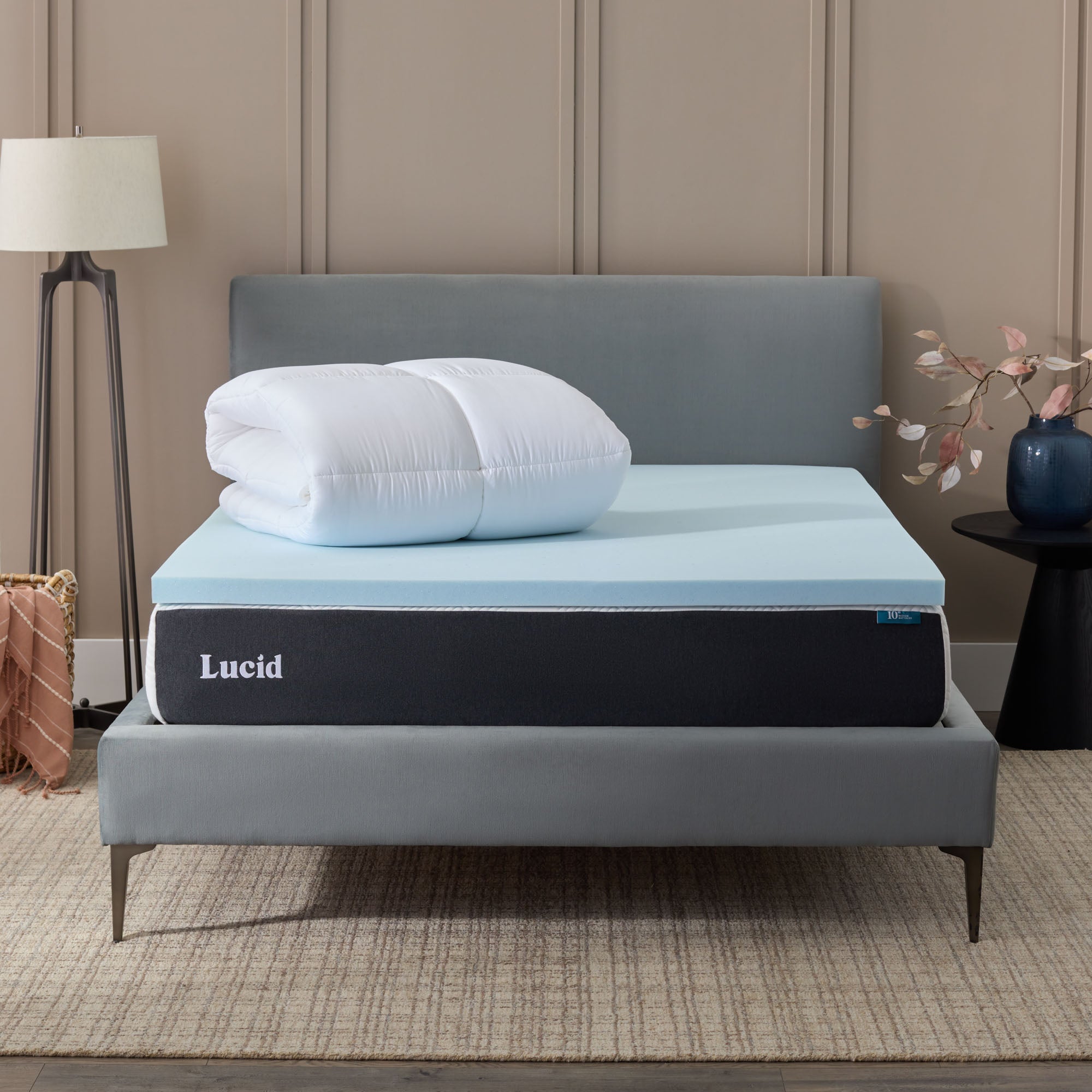 LUCID Down Alternative and Gel Memory Foam Topper