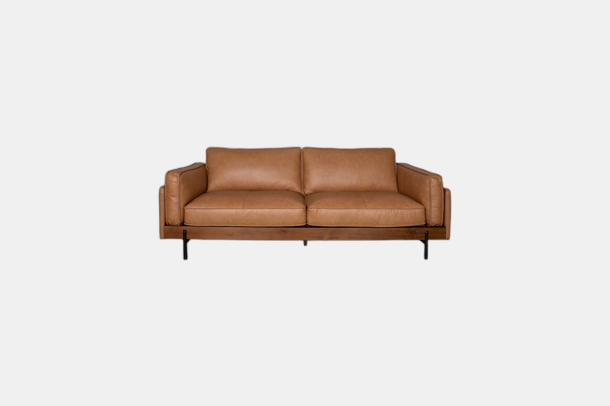 MidinMod Savana Cognac Leather Sofa