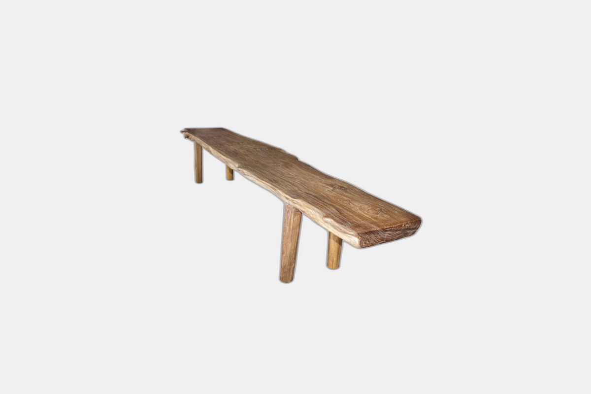 Teak Live-Edge Bench