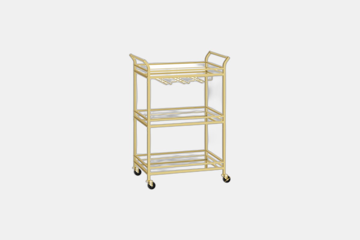 VASAGLE Bar Cart with Wine Rack ULRC100A01
