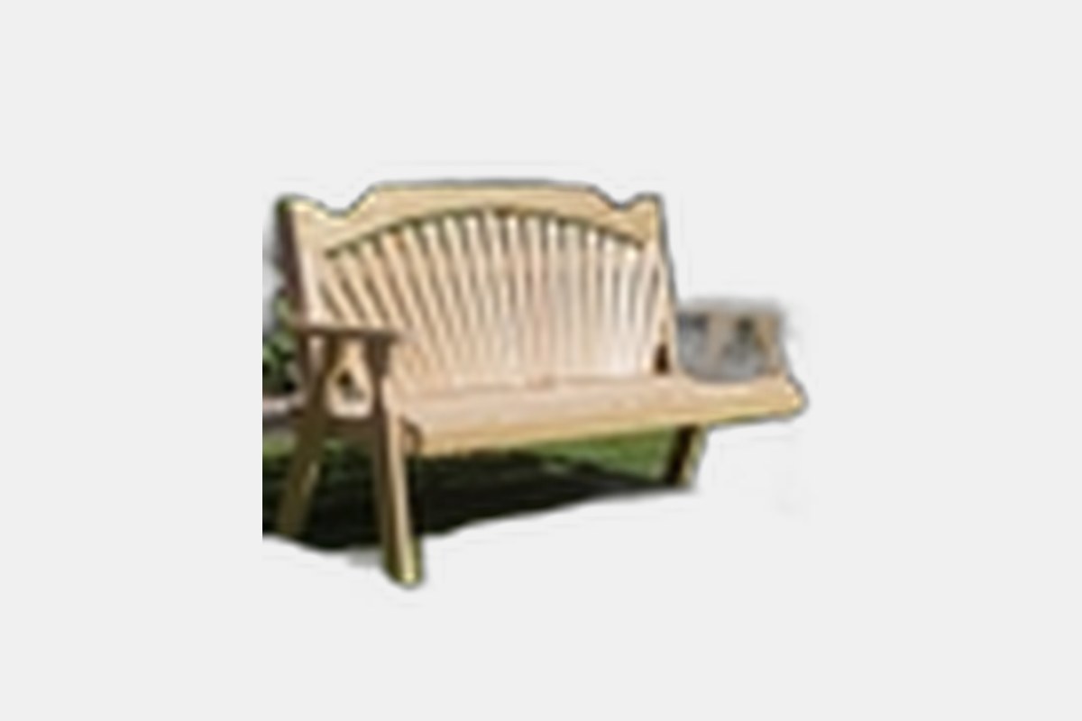 Yellow Pine Fanback Garden Bench